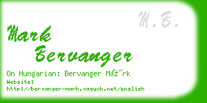 mark bervanger business card